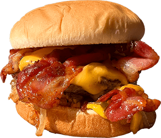 The Big S.O.B. burger with bacon and sauteed onions